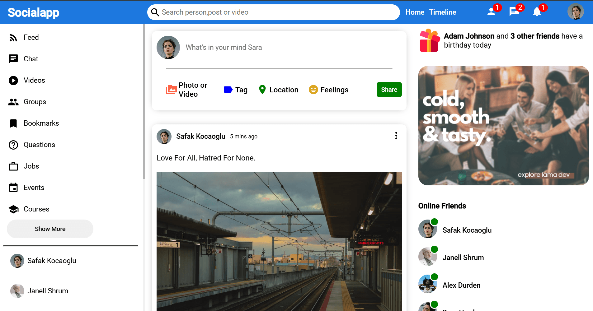Social Media Frontend